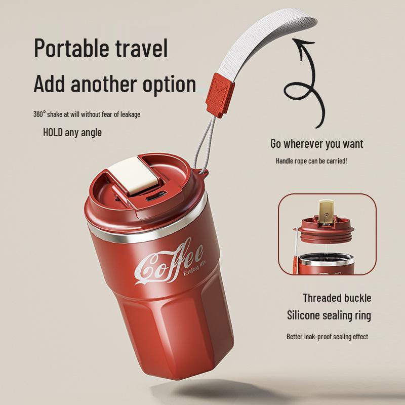 Trendy 304 Stainless Steel Portable Pull-Rope Travel Cup - Cola Coffee Gift Cup
