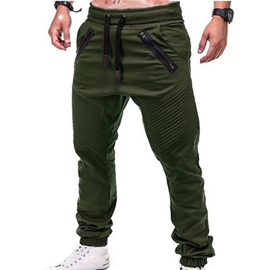 Pants Drawstring Adjustable Men Stripes Zipper Pockets Sports Trousers for Outdoor Activities