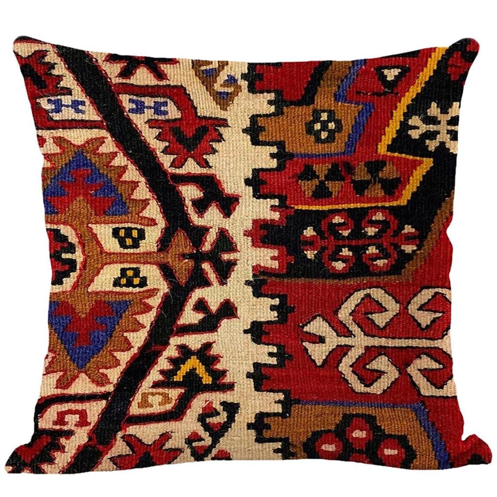 Silver Style Kilim Cushion Ethnic Indian of & Covers, 45x45cm, Patterns, Asian, Nordic, Ortega, African, (Set 4, A)
