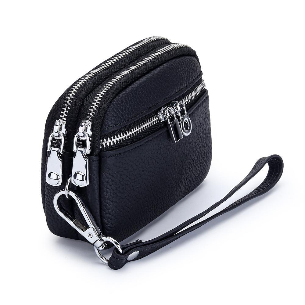Factory Leather Small Mini Women's Coin Purse Multi-layer Zipper Large Capacity Storage Bag