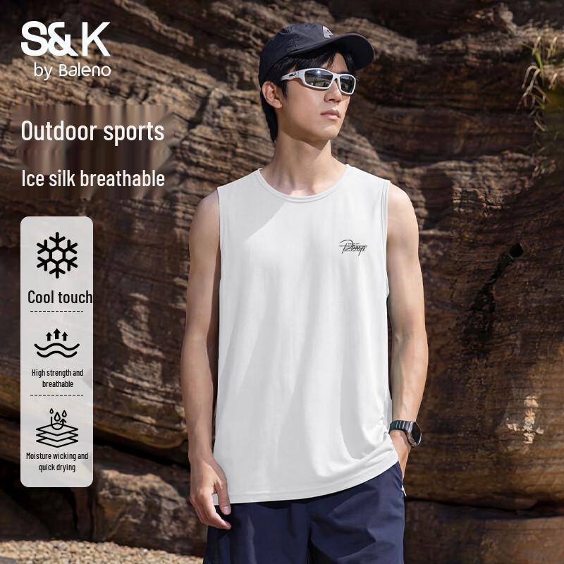 

Baleno Men s S&K Series Quick-Dry Ice Silk Sleeveless T-Shirt Vest XL