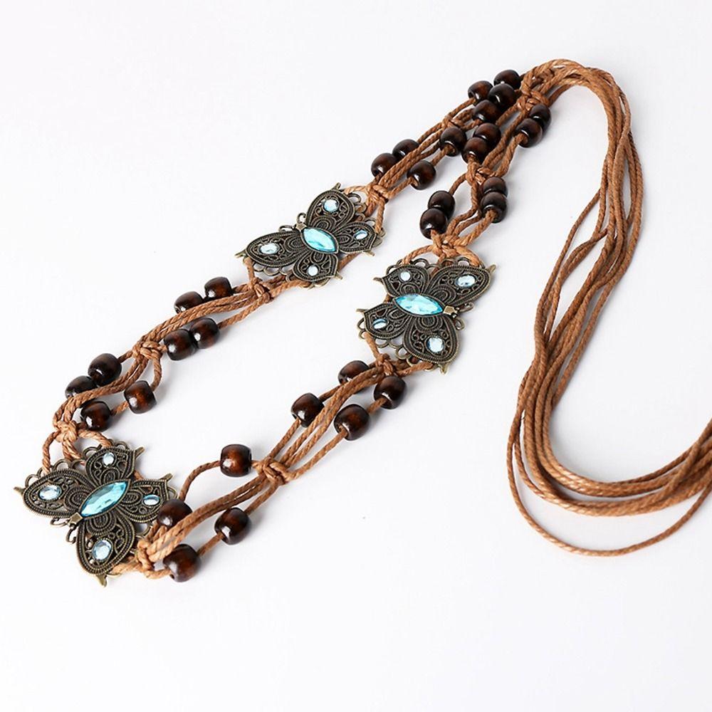 All-match Y2K Hand-woven DIY Bohemian Ethnic Style Belts Braided Tassel Belt Women Waist Chain