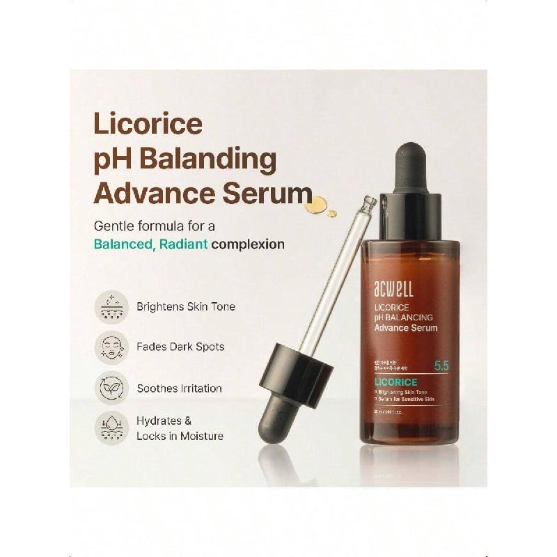 Acwell Licorice PH Echilibrant Ser Facial Avansat Ampulă 30ml - Luminozitate Și Îngrijire Pete Pigmentare Ser Facial Pentru Pielea Ternă