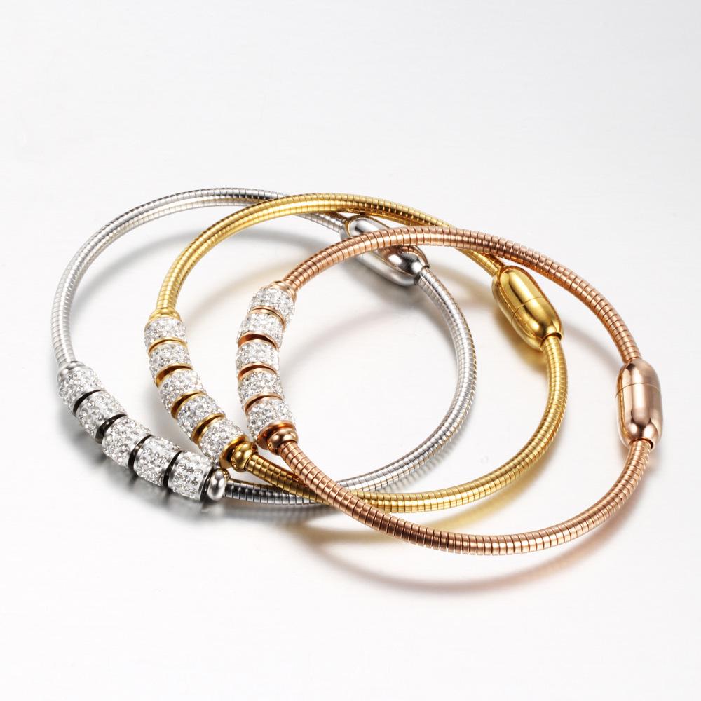 Minimalistisches Edelstahl-Magnetverschluss-Armband für Damen