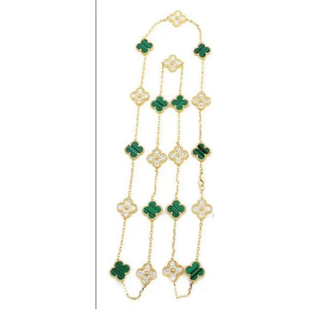 

13 мм Титановая сталь 90 см 20 цветов Двусторонняя Цепочка-ожерелье Четырехлистный клевер Модная цепочка для свитера