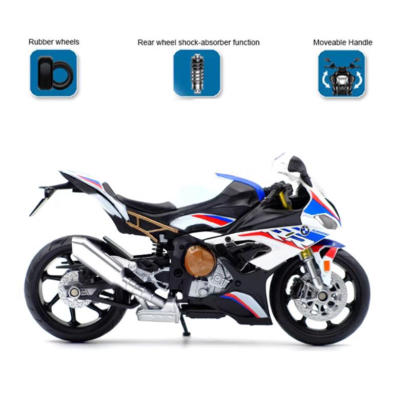 MotoGP BMW S1000RR Simulazione Moto da Corsa Squisito Diecast & Veicolo Giocattolo RMZ city 1:Modello da collezione in lega 12