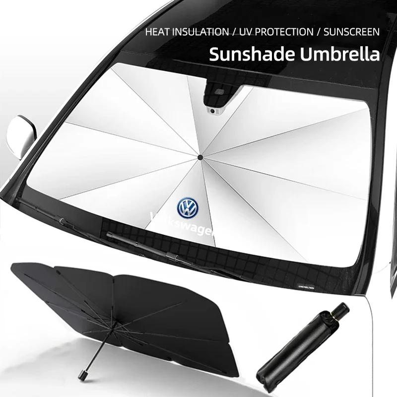 Car Sunshade Retractable Sunscreen Heat Insulation Parasol For VW GTI Polo Golf Passat Tiguan Arteon Touareg Taigo Caddy Jetta