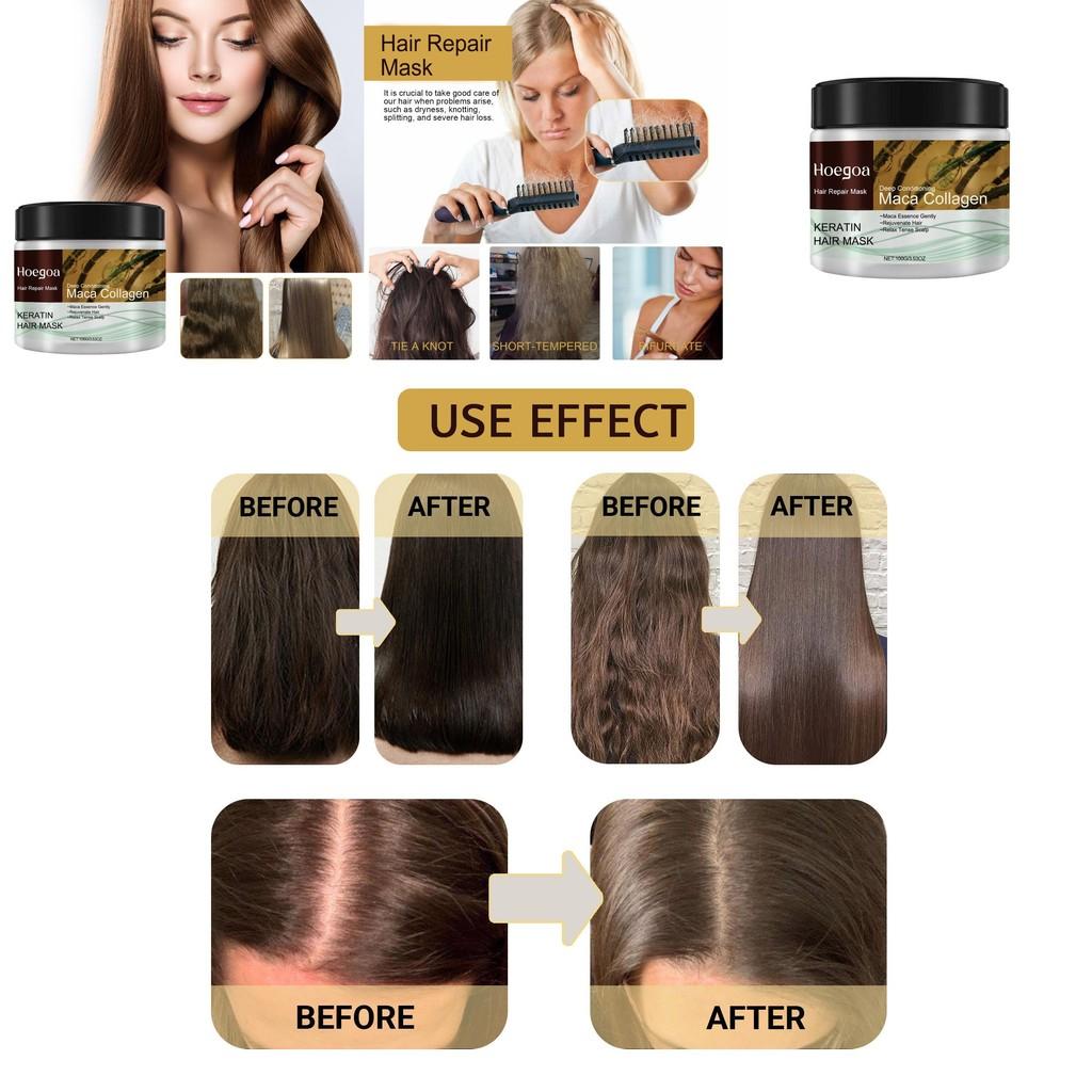 Hoegoa Hair Repair Mask For Dry Frizzy Split Ends Nourishing Smooth Soft Hair