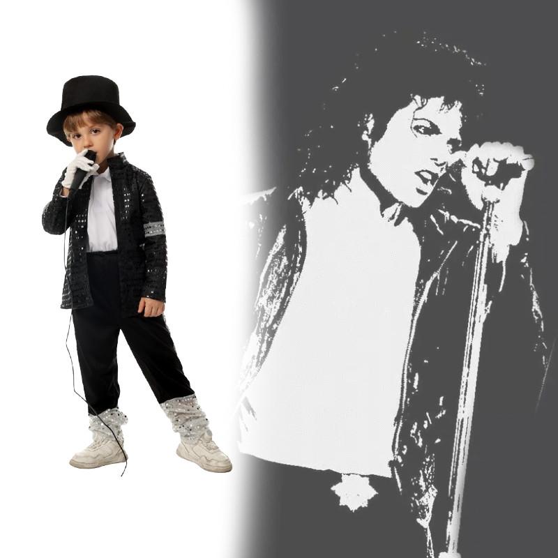 Billie Jackson Michael Jean Czarny Garnitur Taniec Sukienka Halloween Przebranie Kostium Dzieci
