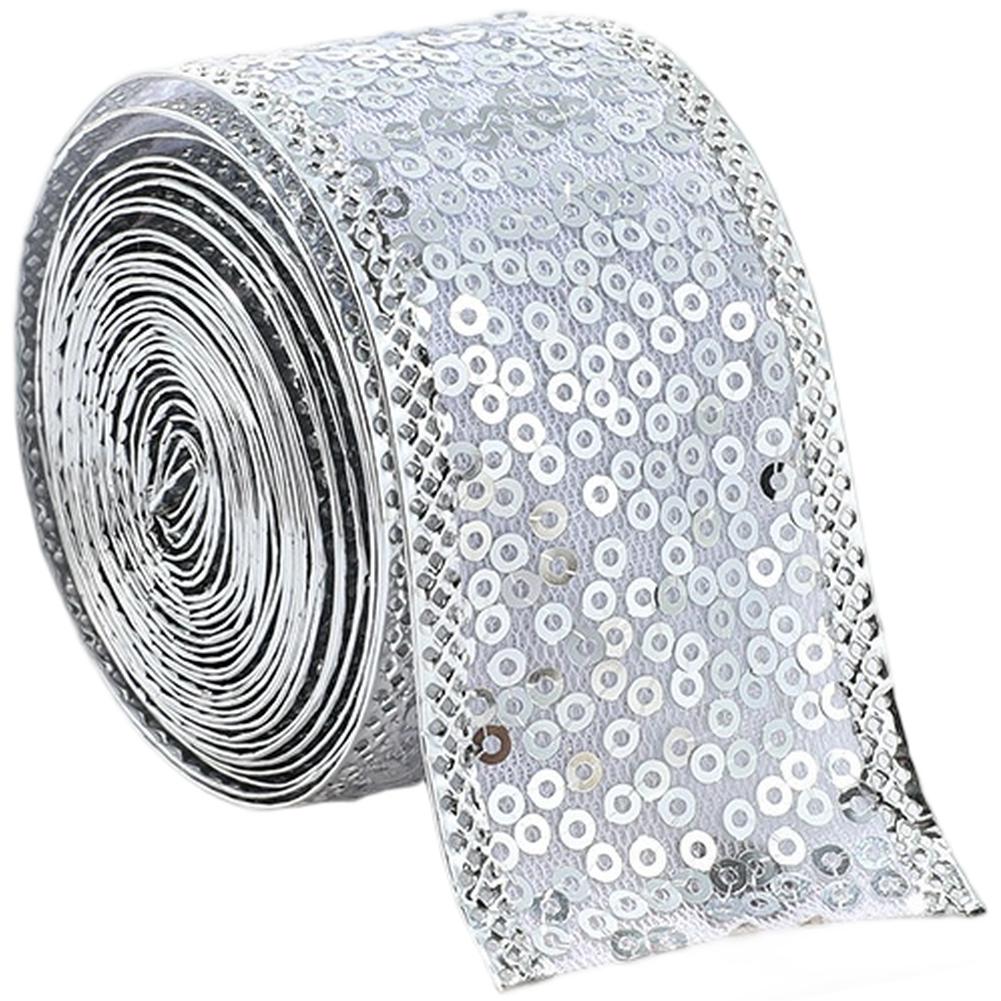 

Decorative Satin Ribbon 3 8cm x 2m with Glitter Sequins for Wrapping Presents Crafting Bows and Holiday Decorations