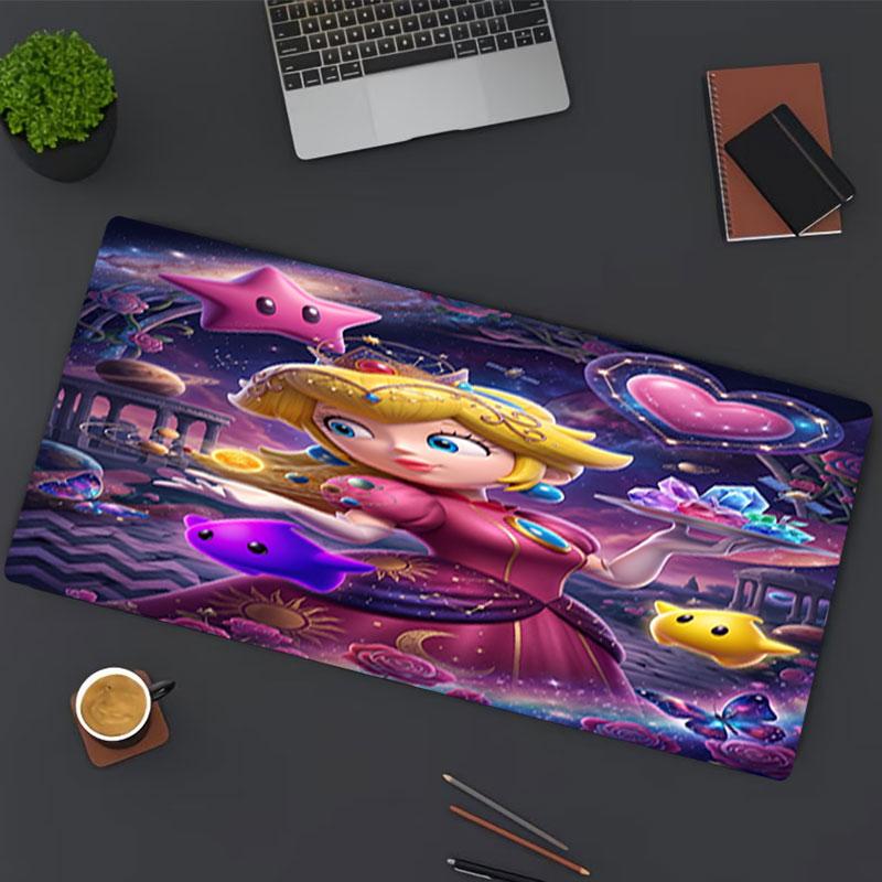 Princess Peach Toadstool Print Mouse Pad, for Keyboard Pad Laptop PC Mat for Office Home Use, Desk Decor, Perfect Birthday Gift for Gamers