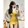 Fashionable, Chic, Sexy, Pure and Alluring Style Slip Dress for Women, New Summer Slimming Niche Hip-hugging Short Skirt