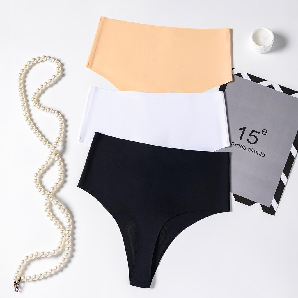 Plus Size Ladies' New Spring Summer Sports Yoga Anti-embarrassment Silk Soft Seamless High Waist Underwear