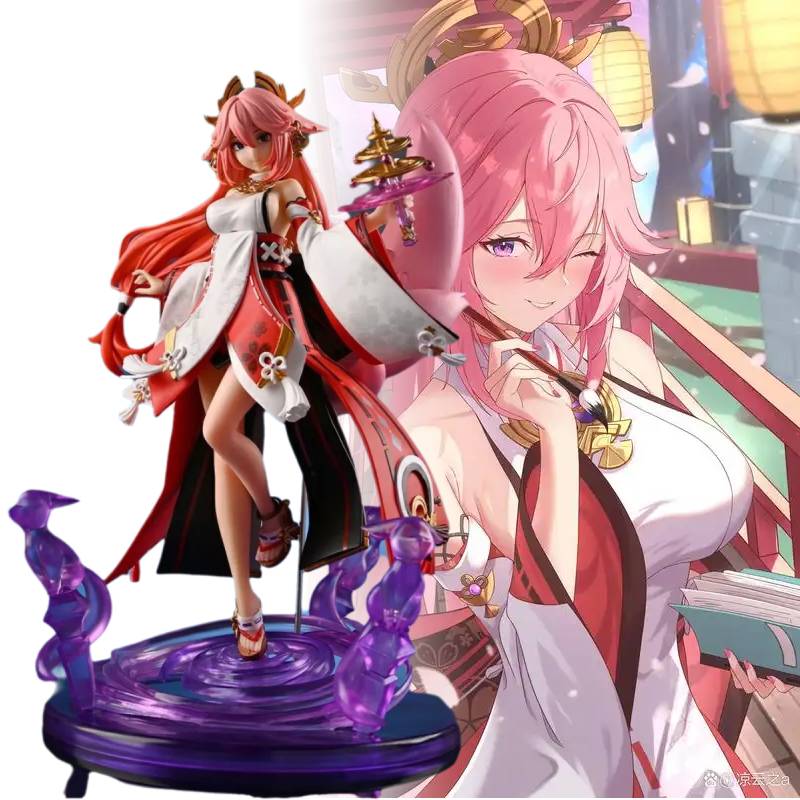 Genshin Impact Yae Miko Figurine Game Cartoon Model Toys Statuary Xmas Gifts