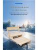 Dual-Person Folding Nostalgic Ice Sled with Backrest and Children's Ice Skates, Solid Wood Design for Outdoor Use