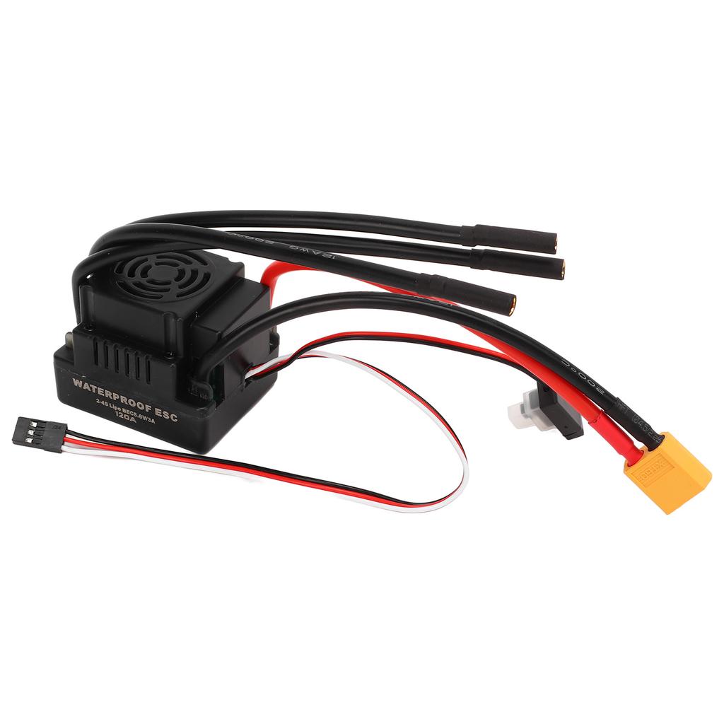 S3670 2850KV Waterproof Brushless Motor 120A Brushless ESC XT60 Plug Dual Fan Motor Radiator Set for 1/8 RC Car Series