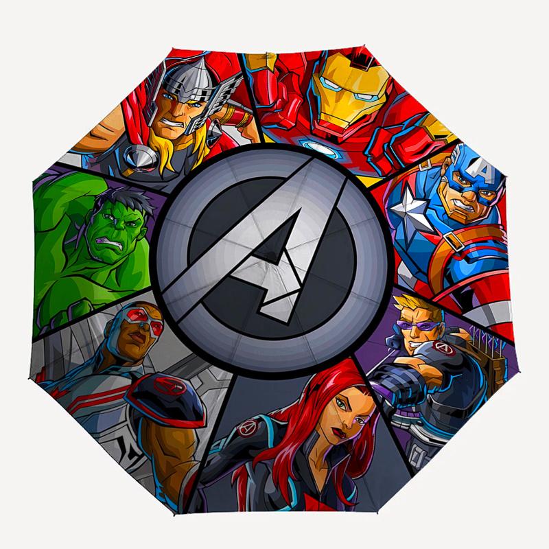 Disney Avengers, Supereroi, Lavoro di Squadra Ombrello di Alta Qualità, Design Pieghevole a Otto Stecche, Apertura e Chiusura Automatiche, Piccolo, Elegante e Pratico