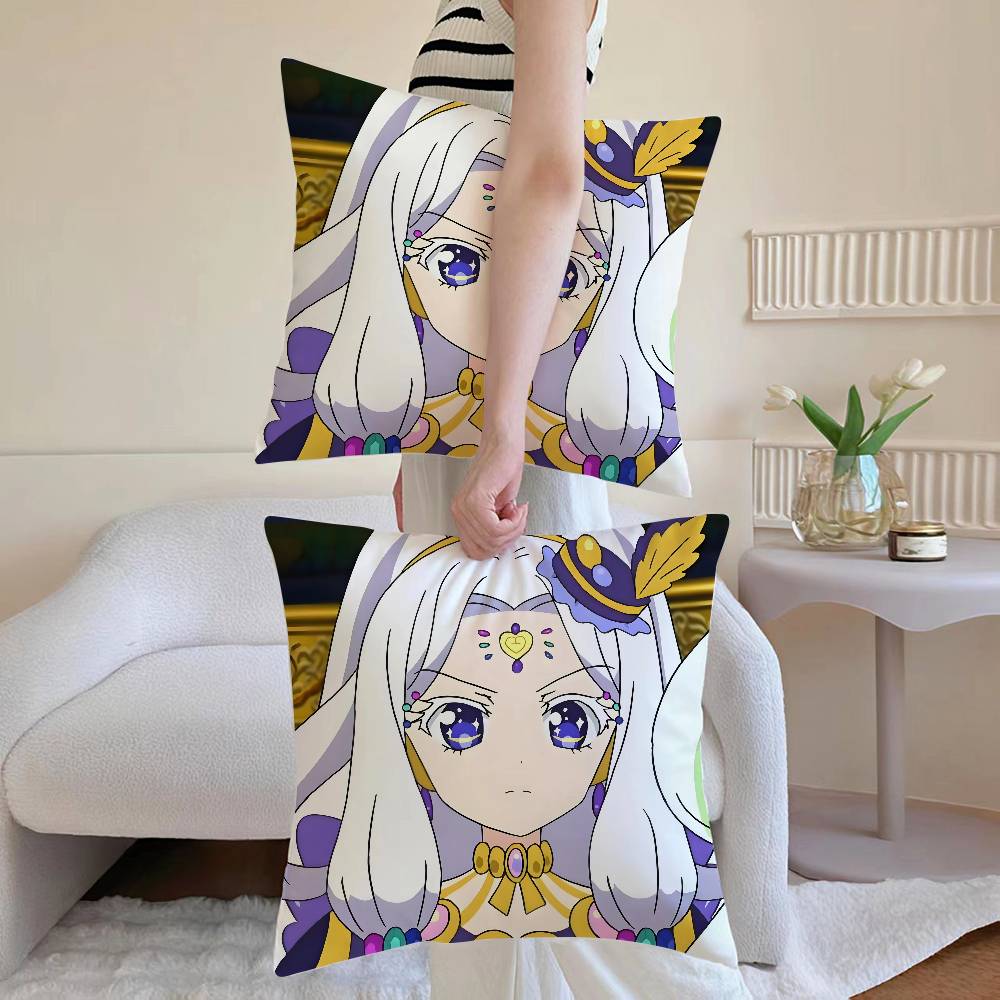 Anime P-Pripara Pillow Case Sofa and Living Room Decorative Cushion Covers Dust-proof and Mite-proof Invisible Zipper