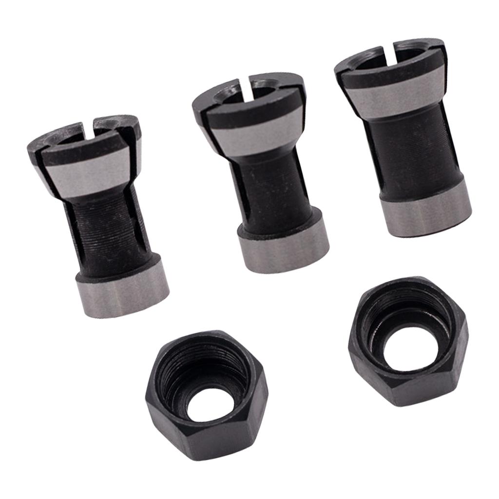 5PC Portable Router Collet Set For Precision Woodworking And DIY Projects With Easy Installation And Replacement