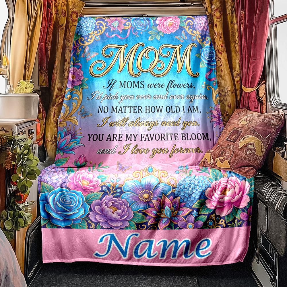 Thank You Mom Appreciation Card Customize Your Name Blanket Soft Warm Cozy Versatile For Sofa Couch Office Bed Picnics Ideal For All Seasons Warmthful