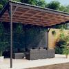 Vidaxl 10-Cz. Garden Lounge Set, Cushions, Grey PE Rattan