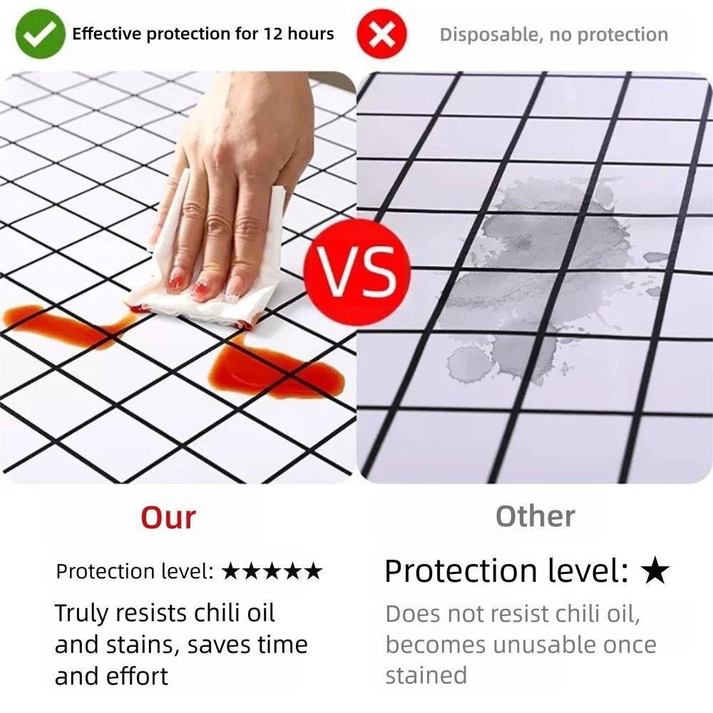 PEVA Table Cover Waterproof Oilproof Grid Tablecloth New Dining Table Colth  Home Kitchen