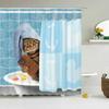 Funny Shower Curtains Bathroom Curtain With Hooks Decor Waterproof Cute Cat Dinosaur Bath Polyester Fabric