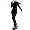 Catwoman Cosplay Costume With Digital Print For Halloween Parties