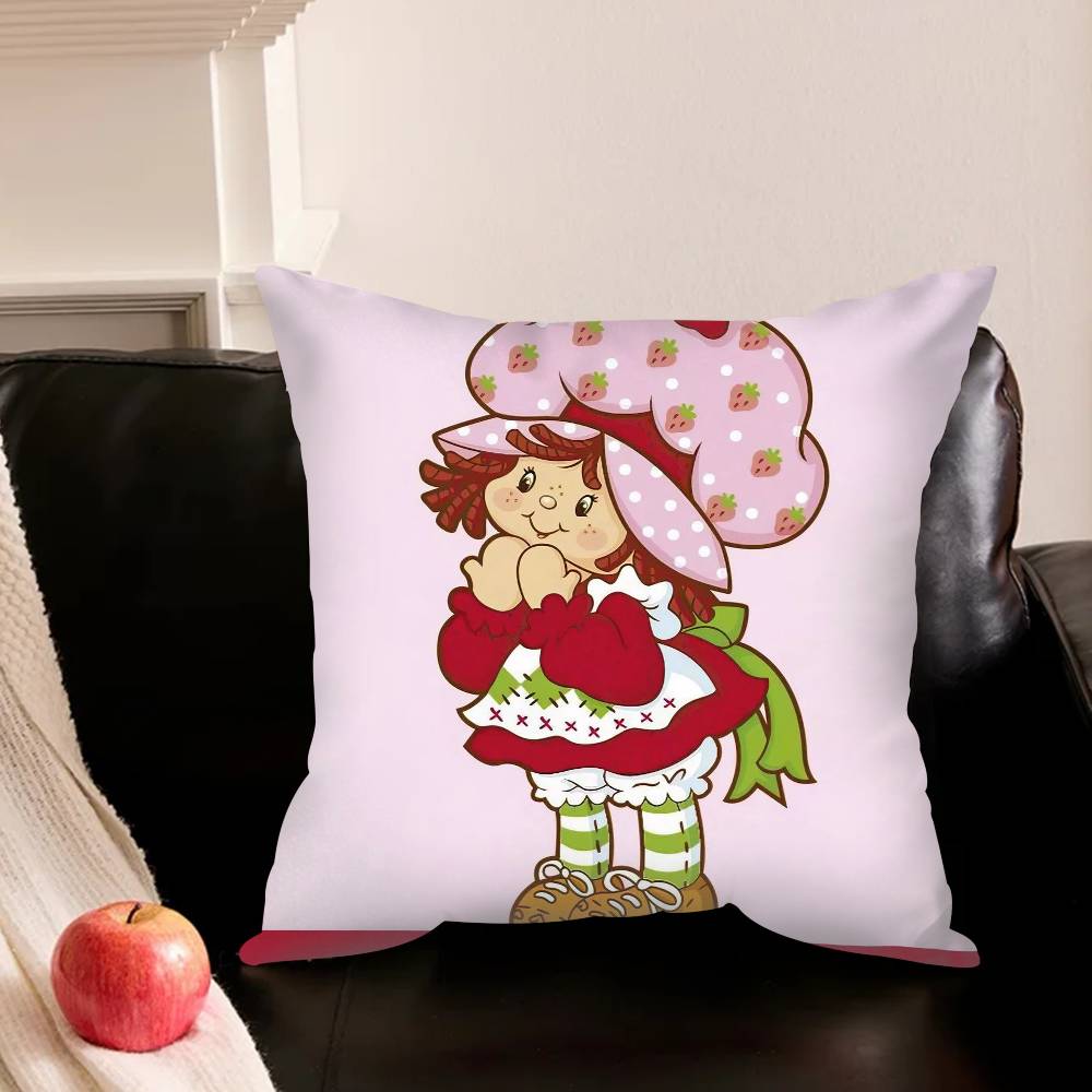 Cute Strawberry-Y S-Shortcake-Girl Various Sizes Square Pillowcase For Car Home Bedchamber Decor