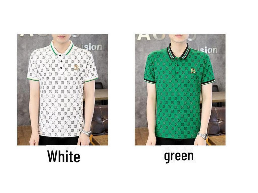 Herre Sommer 2024 Casual Krage Polo T-skjorte - Løs Passform, Kortermet