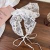 AISHG Weiß Gewebte Blumenspitze Haar-Schal Wickeltücher für Damen Retro Dreieck Kopftuch Hut Mädchen Stirnband Haarschmuck