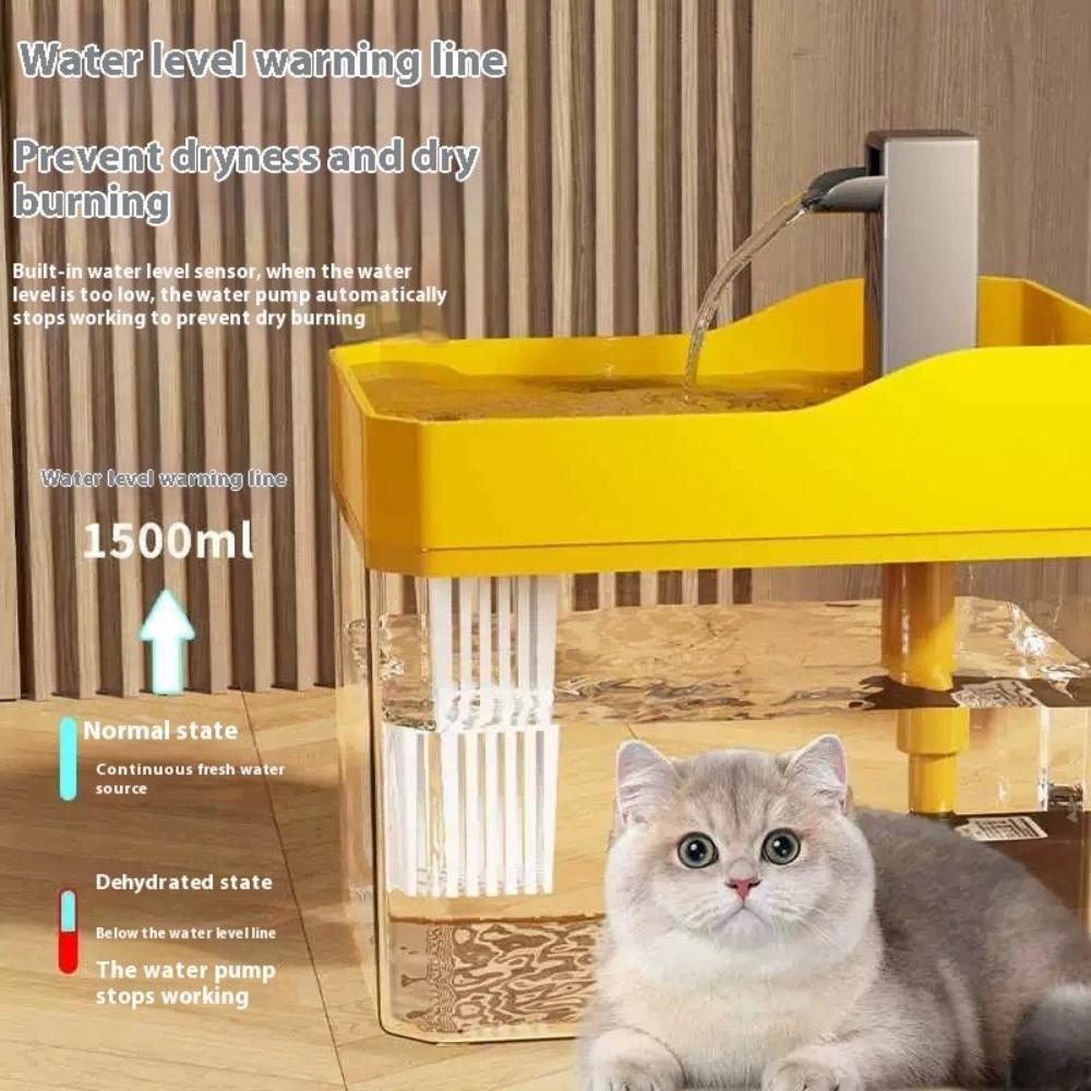 1.5L Cat Water Dispenser with Pump Filtered Water Mute Water Shortage Auto Power Off Automatic Circulating Flow Drinker