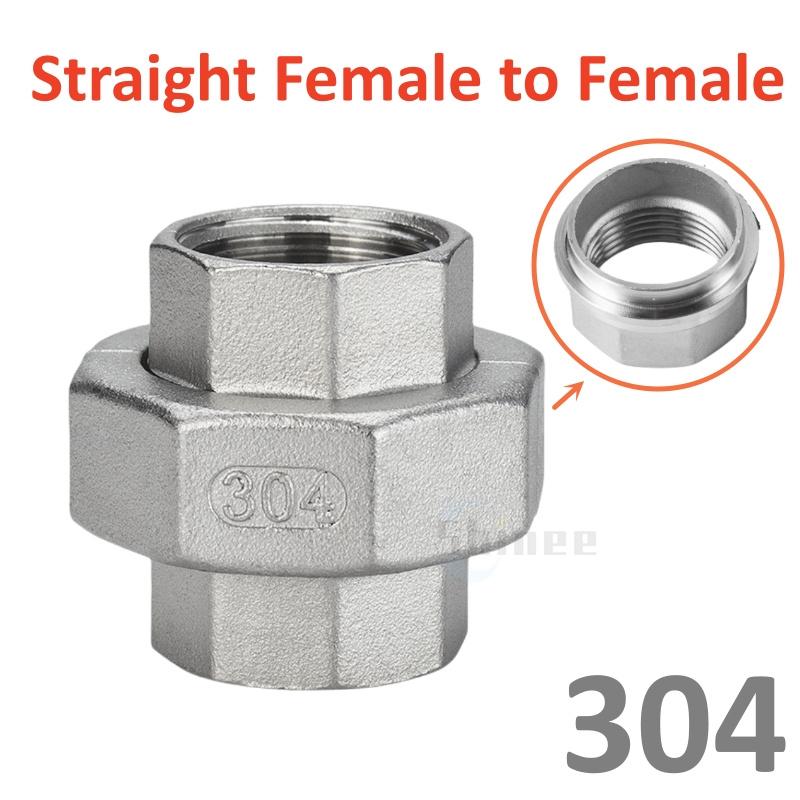 304 Stainless Steel Union Joint Coupling 1/4" 3/8" 1/2 3/4 1" BSP Female Male Thread Cast Pipe Fitting 3 Way Tee eblow connector