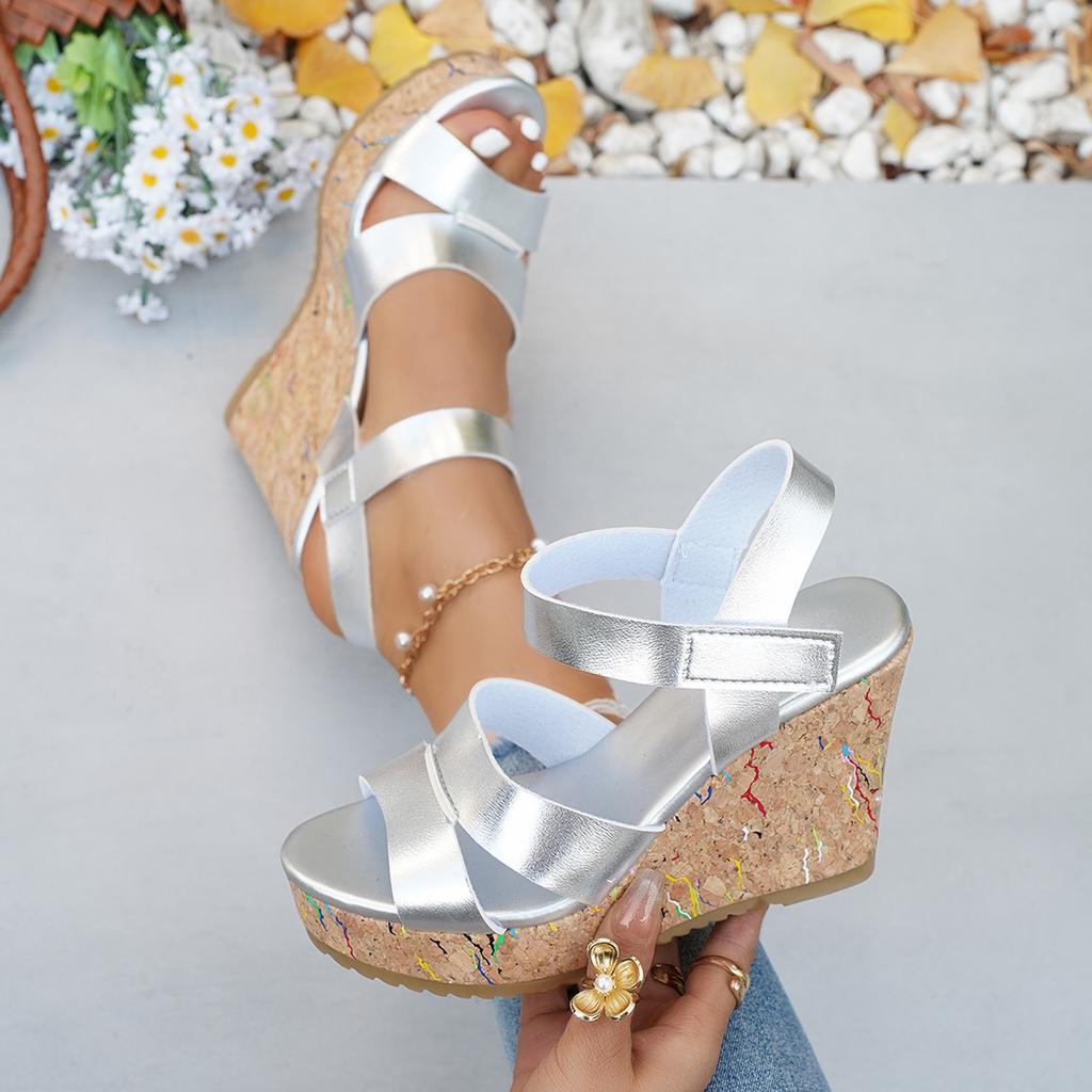 Women Wedge Sandals Summer Trend Platform Shoes Women Fashion Roman Buckle Peep Toe Shoes Leisure Lightweight Holidays Sandals