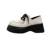 Platform small leather shoes women's new spring black British thick heel muffin autumn and winter retro single shoes