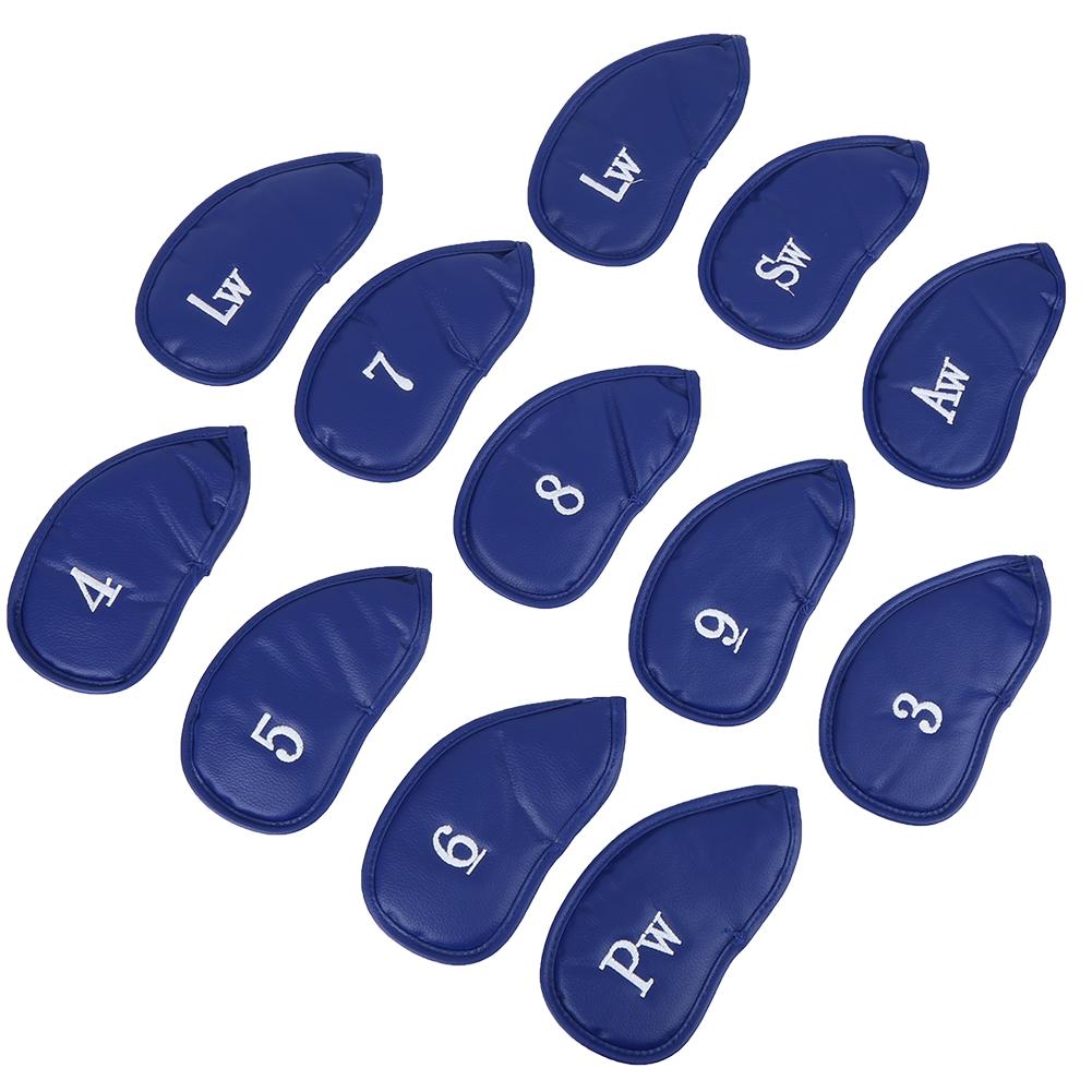 12PCS   Pattern PU Leather   Soft Convenient   Putter Cover Iron   Headcover Accessory During Outdoor Travel