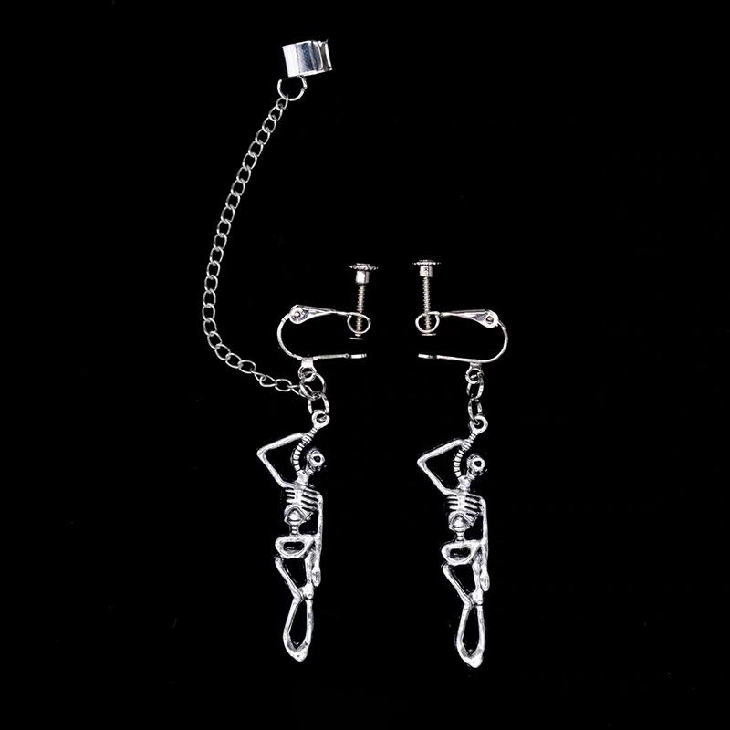 

Європейські та американські готичні панк сережки-черепи - Асиметричний дизайн кісток, Екстравагантний диско хіп-хоп стиль для жінок