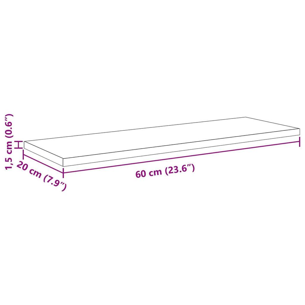 vidaXL Wandregale Schwarze Eiche Verbundholz 60 X 20 X 1,5 Cm, 60 X 10 X 1,5 Cm