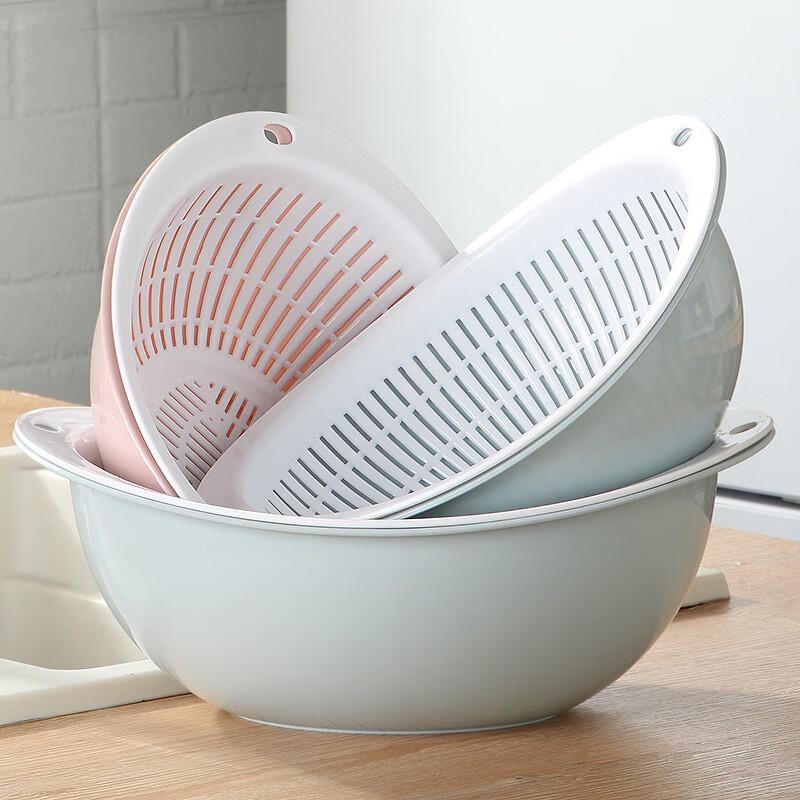 Double-Layer Plastic Drain Basket Set