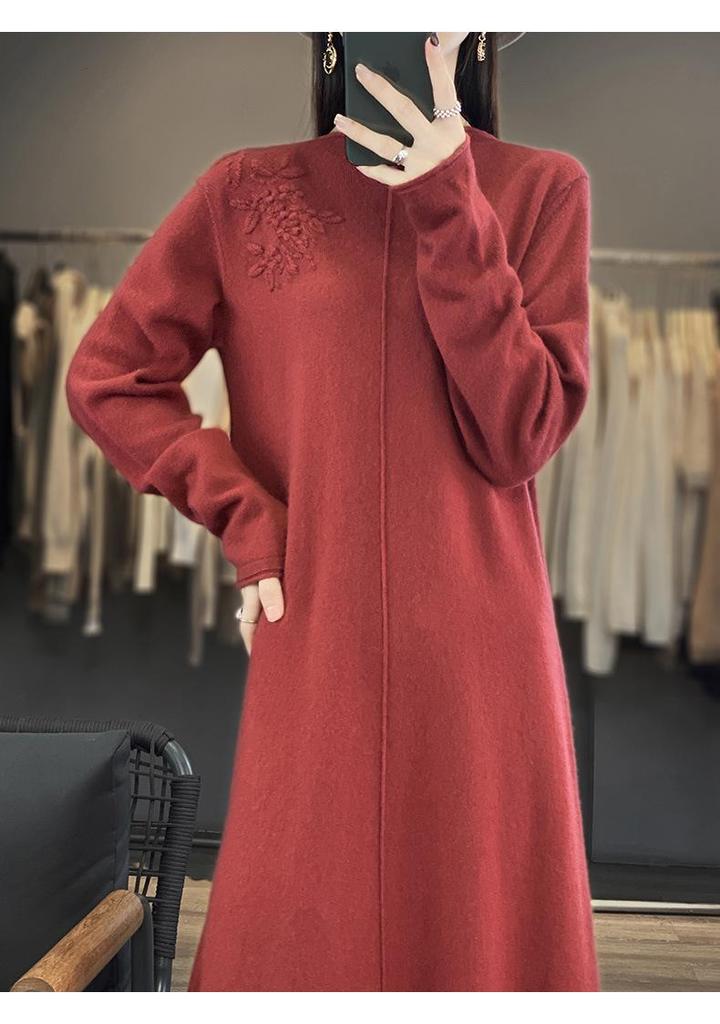 2023 Autumn/Winter Australian Cashmere Pullover & Long Crochet Skirt Set with 100% Chinese Wool