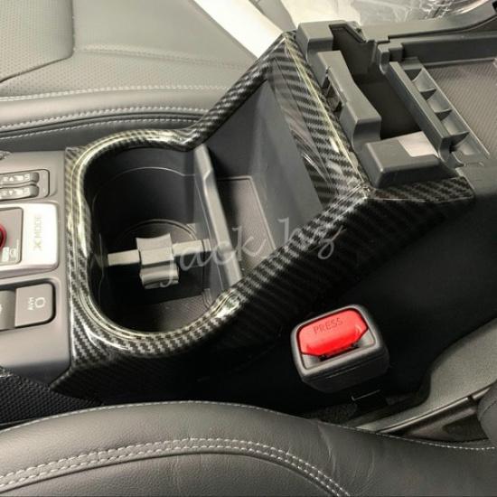 Carbon Fiber Interior Cup Holder Cover For Subaru Forester -2024 Accessories