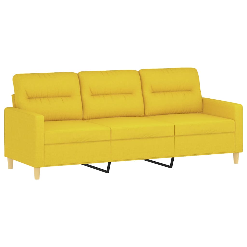 Vidaxl 3-Piece Lounge Set, Fabric Upholstered, Light Yellow