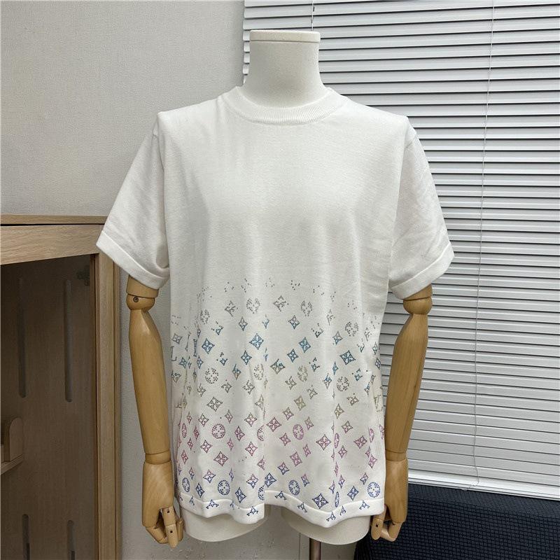 2025 Vår/Sommar Trendig Jacquardetikett Stickad Kortärmad Logotyp T-shirt