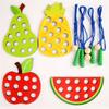 1pc Wooden Early Education Stringing Game Fruit Threading Board  In Colorful Gift Box, Educational Toy For Toddlers,Promotes Creativity,Threading Toy,