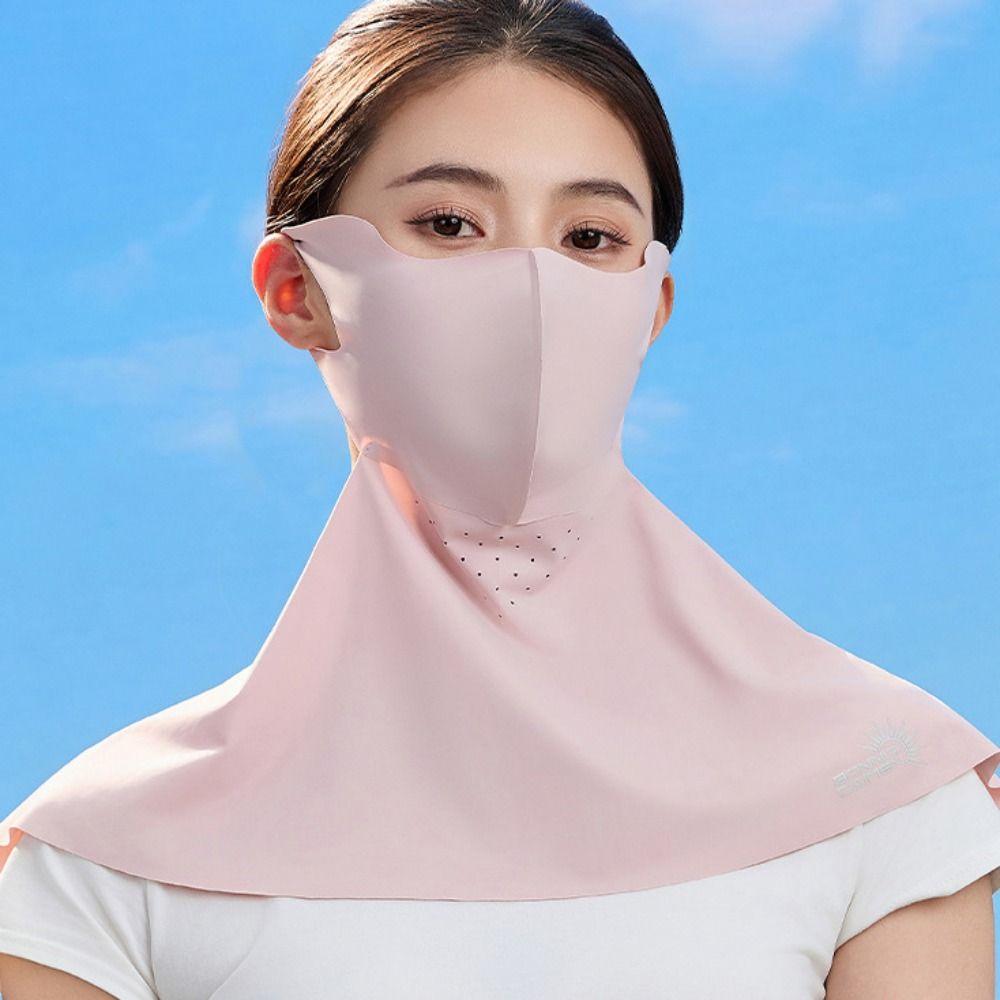 

Dustproof Neck Wrap Cover Solid Color Sunscreen Face Scarf Adjustable Face Cover Women/Girls