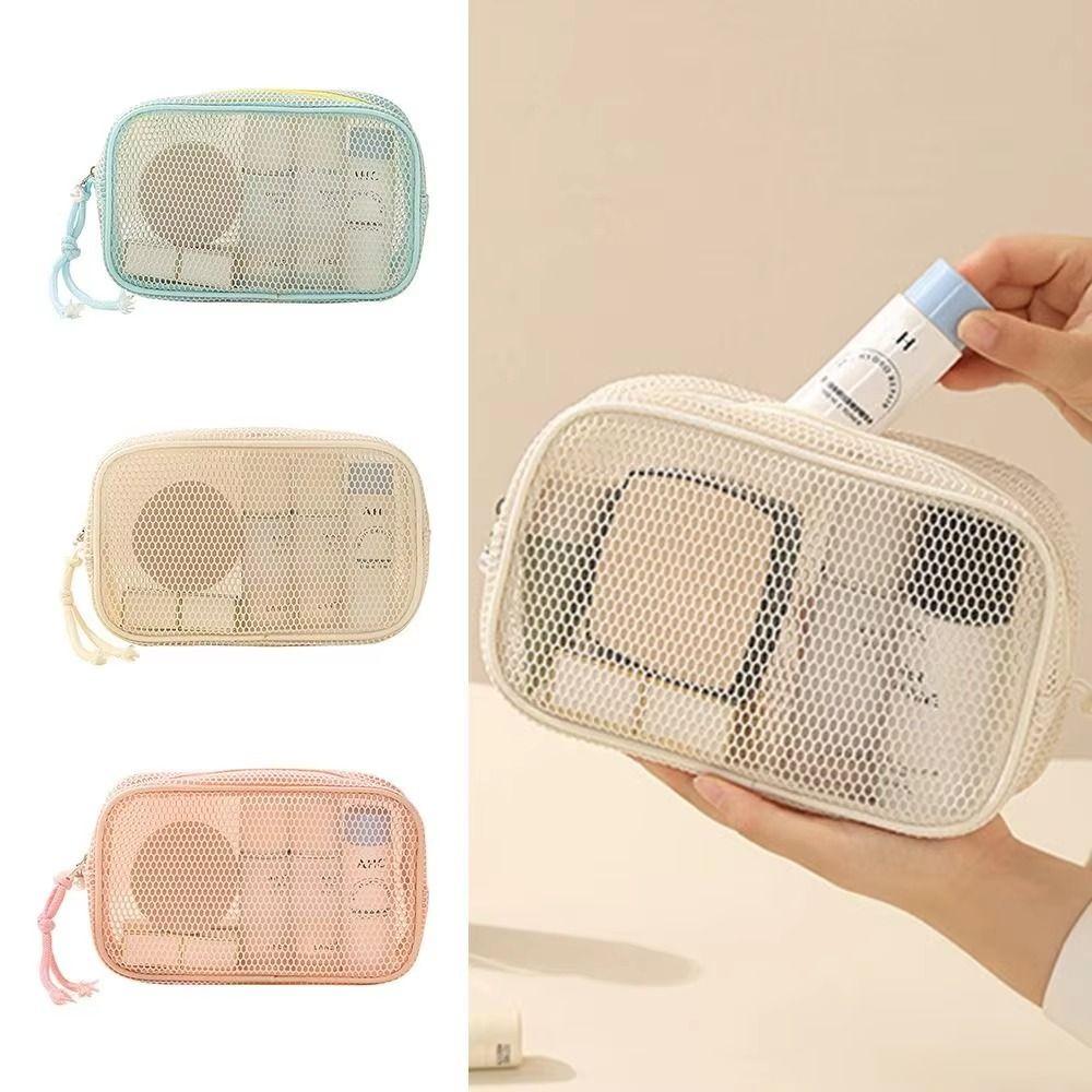 Atmungsaktive Netztasche für Toilettenartikel, tragbar, große Kapazität, Reise-Make-up-Organizer für Frauen