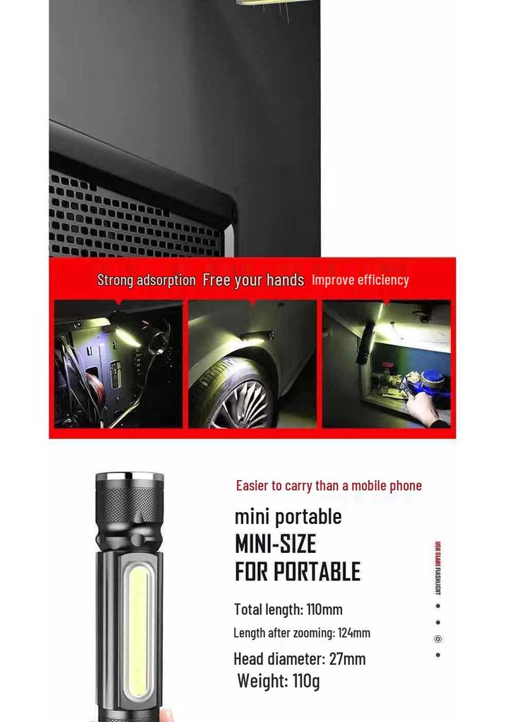 Rechargeable High-Brightness Mini Flashlight – Portable, Multifunctional, Super Bright, Long-Range for Home, and Outdoor Use.