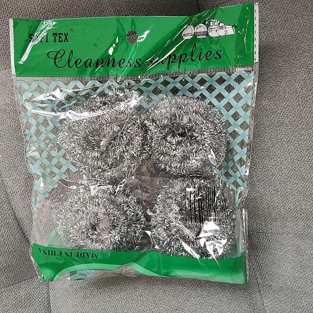 6-Pack Kitchen Steel Wool Cleaning Brush Set for Pots and Bowls