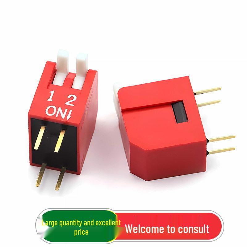 

2-Position 2.54mm Pitch DIP Rocker Switch, Direct Plug-in, Side Actuation, Keypad Type (2 pcs)