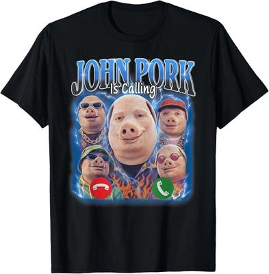 Lustiges John Pork ruft an Meme Vintage John Pork Bootleg T-Shirt